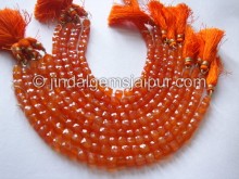 Carnelian Faceted Cube Shape Beads